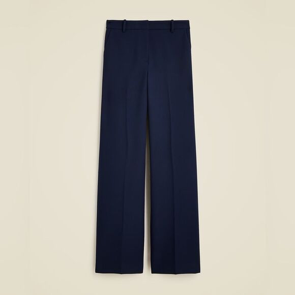 NWT J CREW Wide-leg trouser in four-season stretch in Navy - Picture 2 of 11